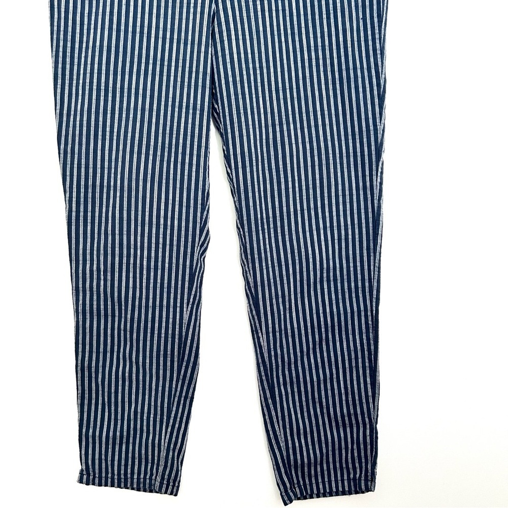 Marine Layer Allison Ankle Pant Stripe Trouser Euro Coastal Blue Size Medium - Picture 4 of 16
